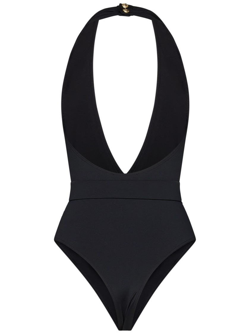 Balmain Plunging V-neck One-piece Swimsuit