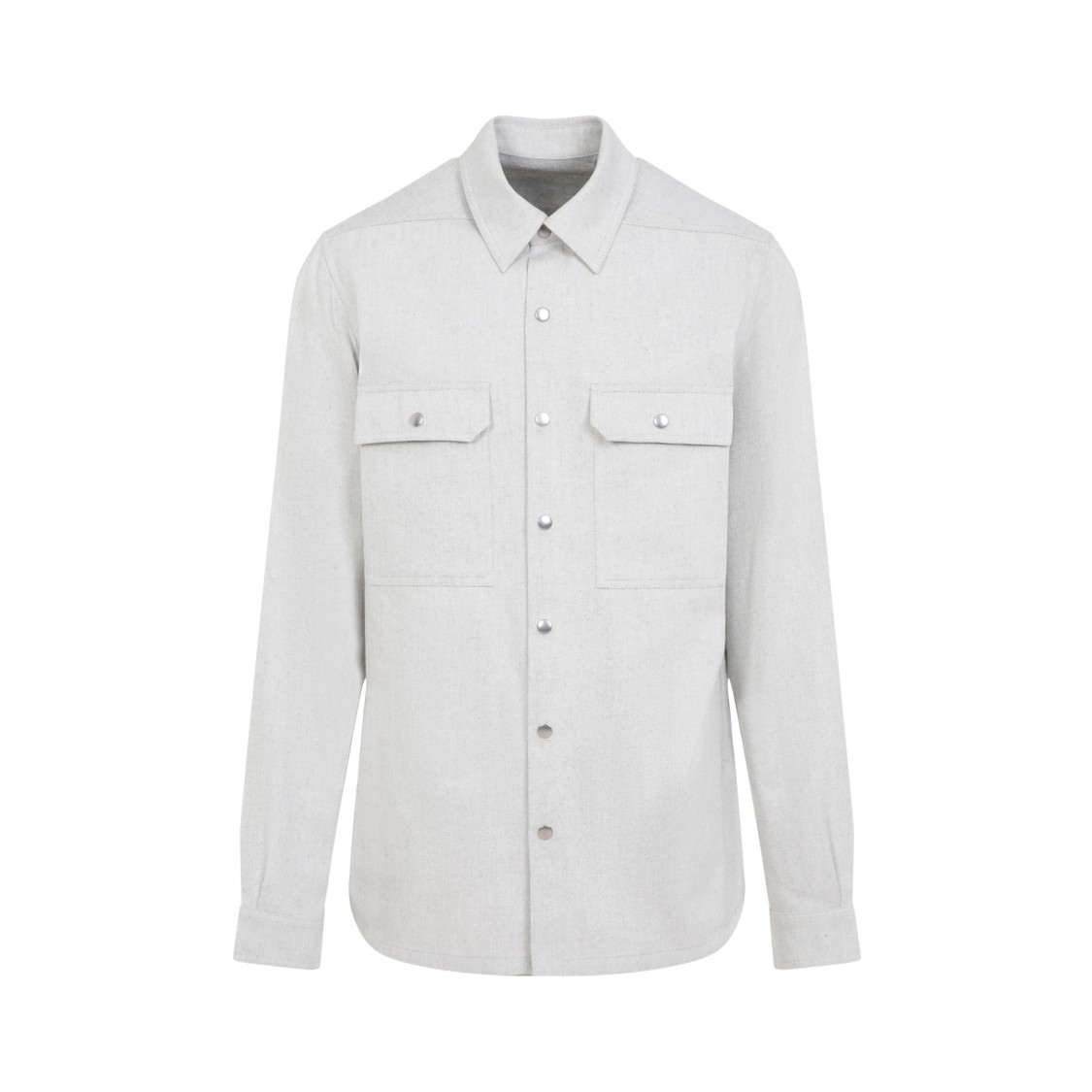Rick Owens Long-sleeved Overshirt In Blue