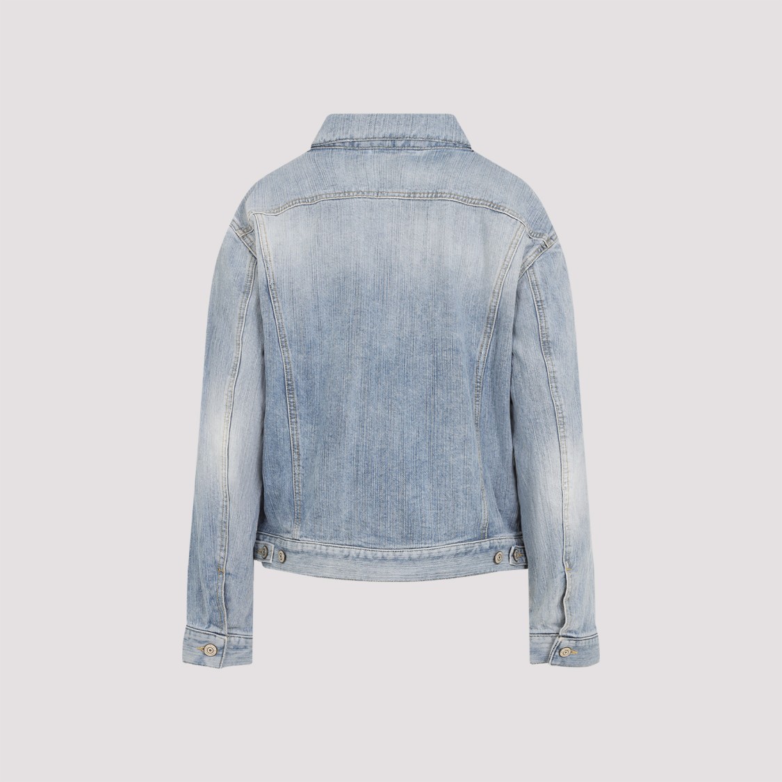 Balenciaga Standing Collar Jacket In Blue