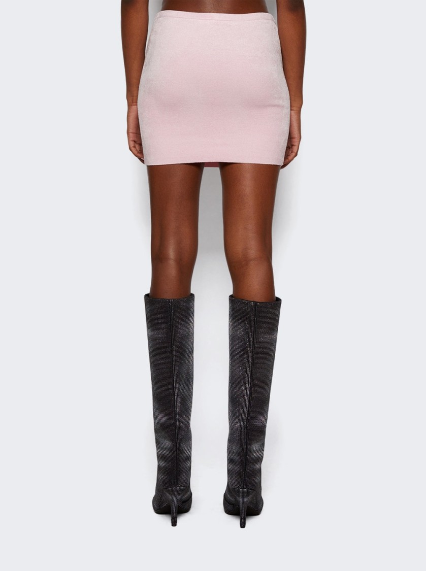 Shop Alexander Wang T T By Alexander Wang Embossed Logo Mini Skirt Light Pink