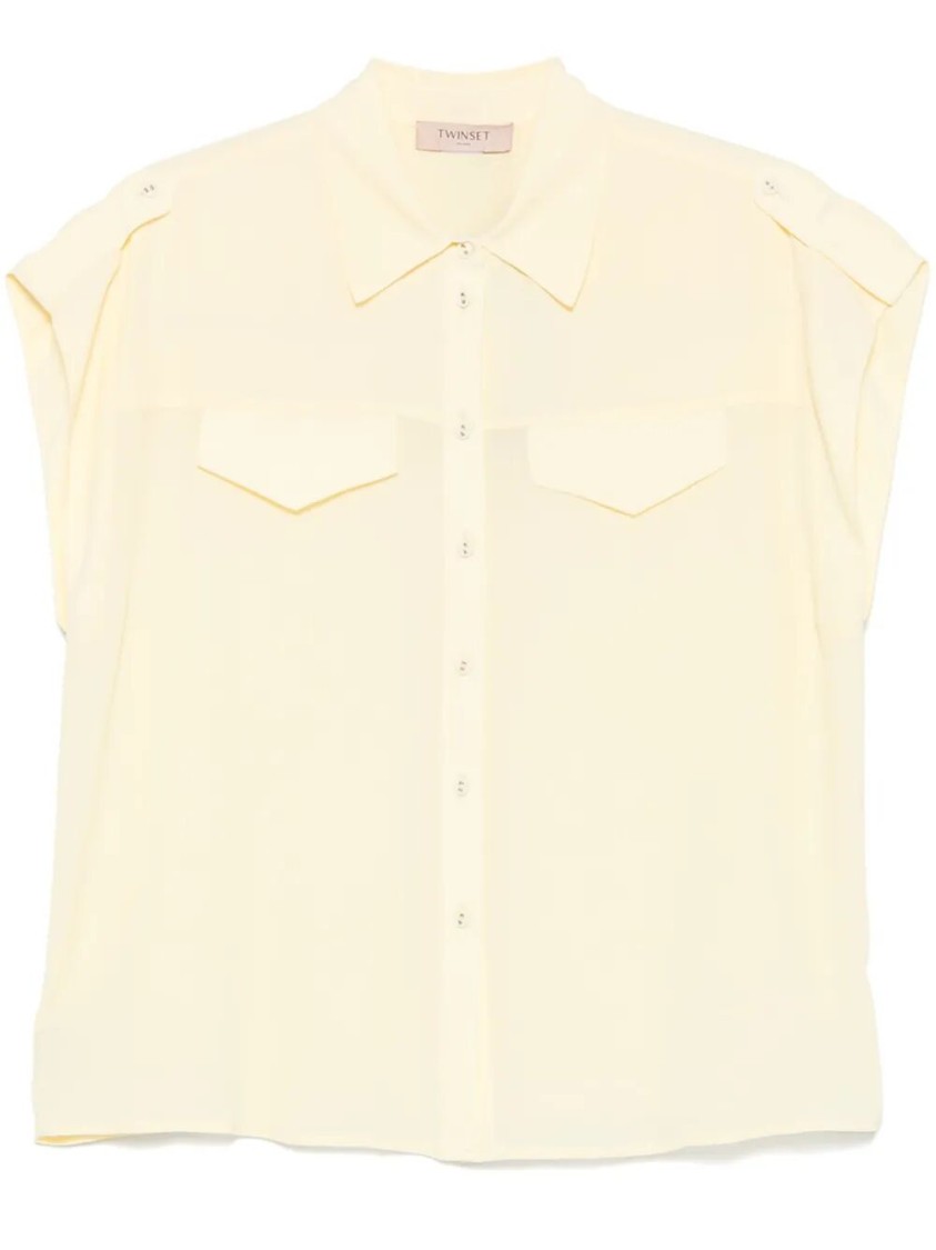 Twinset Camicia Color Burro In Neutral