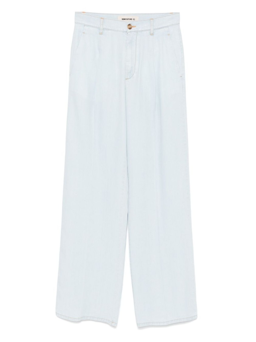 Semicouture Semi Couture Relaxed Wide-leg Trousers In Soft Lyocell