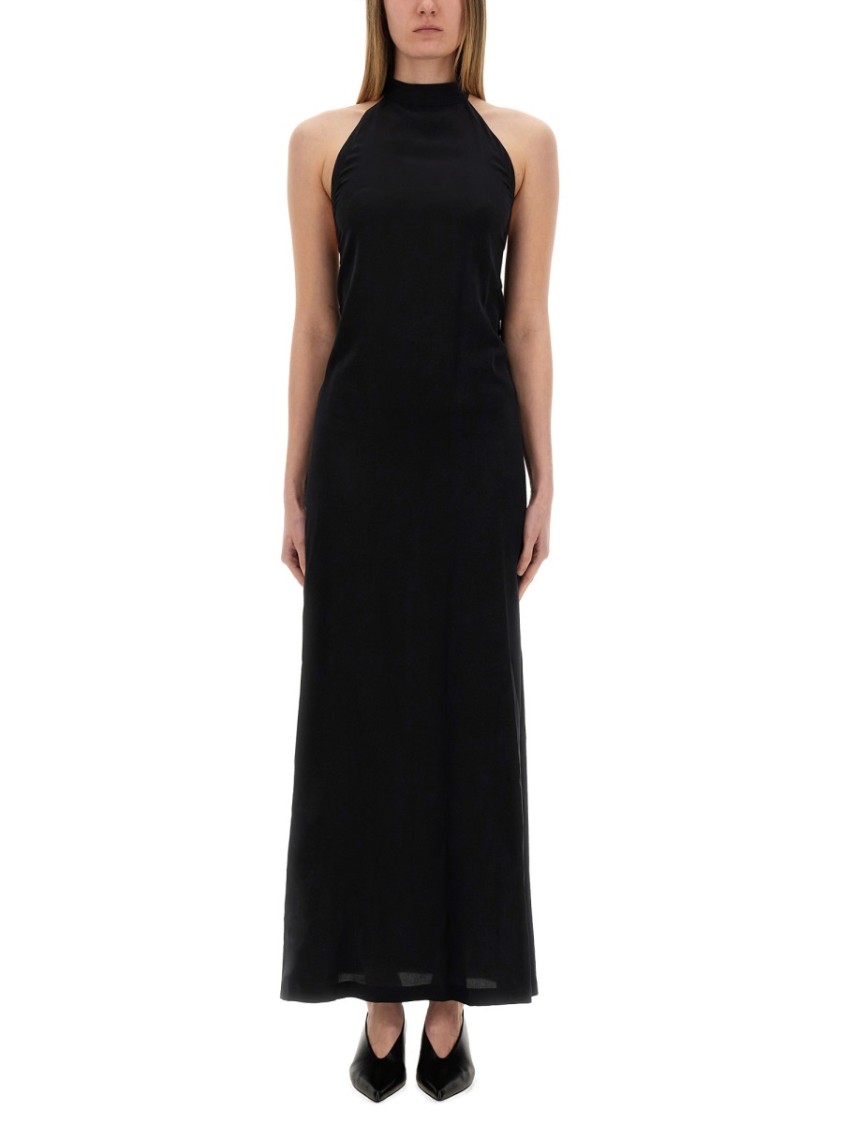 Alysi Halter-neck Maxi Dress In Black