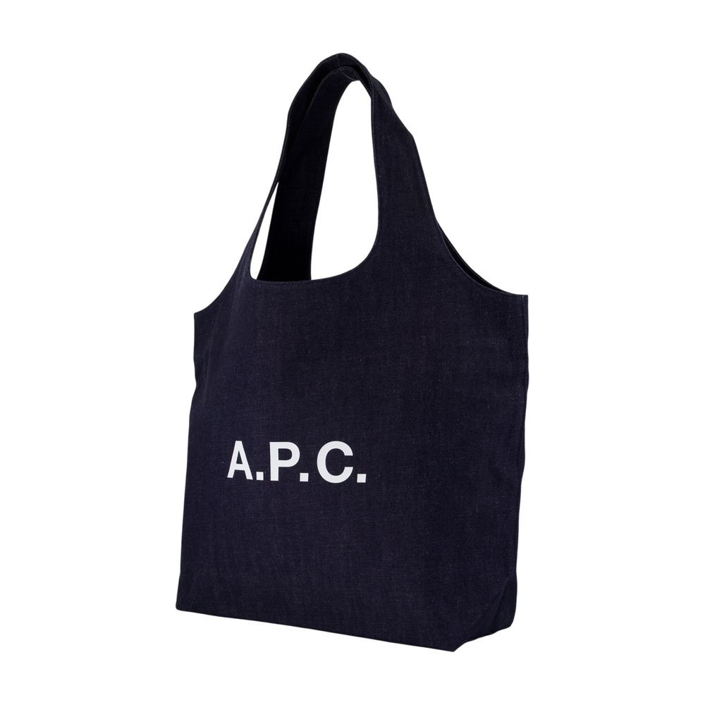 Apc A.p.c. Ninon Tote Bag - Cotton - Blue In Black