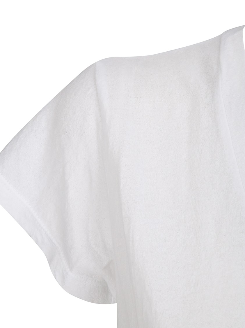 James Perse High Gauge Jersey Deep V T-shirt In White