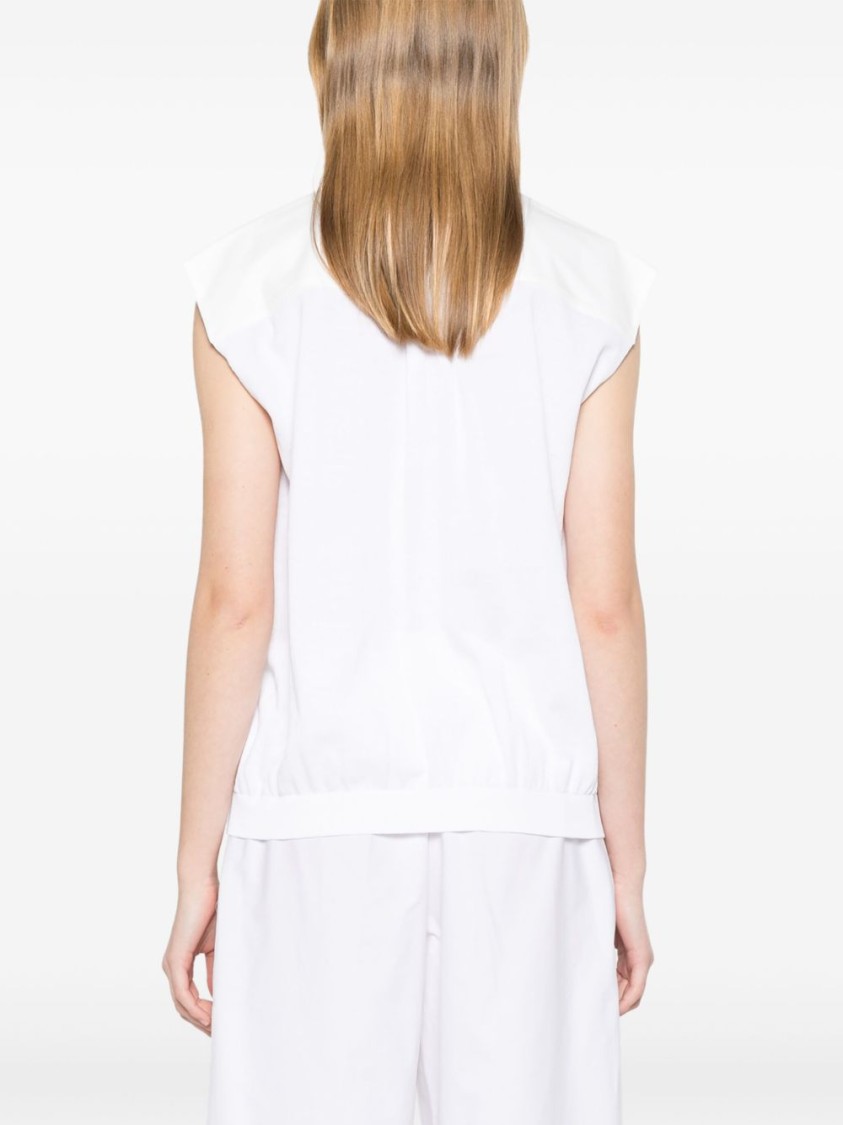 Shop Semicouture Semi Couture Sleeveless White Cotton Jacket