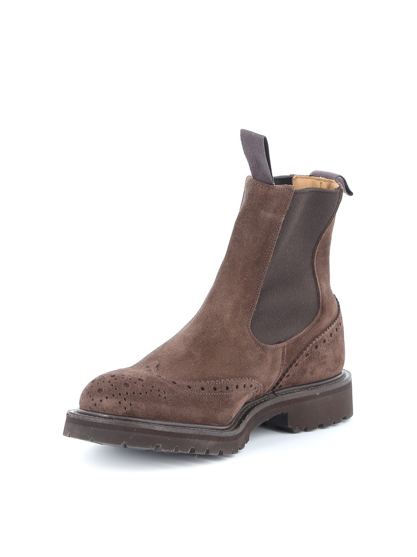 TRICKER'S TRICKER'S BROGUE-DETAIL CHELSEA BOOT WITH DOVETAIL FINISH