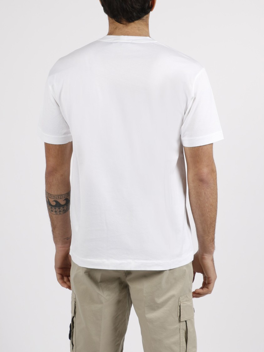 Shop Stone Island Logo Jersey T-shirt In White