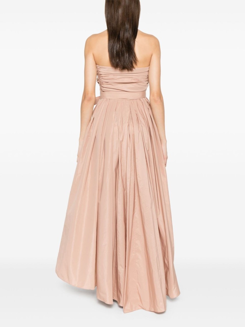 Shop Pinko Strapless Salmon Pink Evening Dress