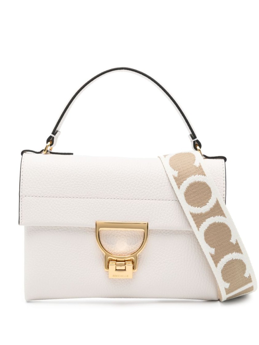 Coccinelle Bianco Vitello Leather Shoulder Bag
