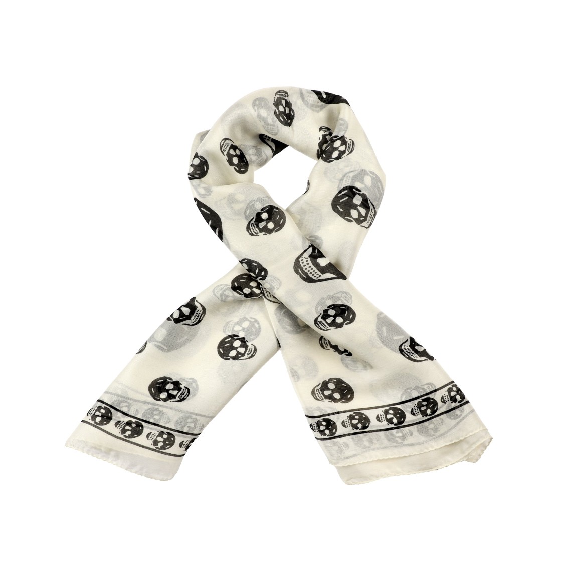 Alexander Mcqueen Classic Skull Silk Scarf