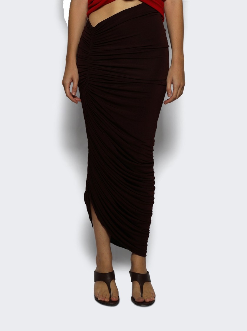 Shop Magda Butrym Asymmetrical Midi Skirt Bordeaux In Burgundy