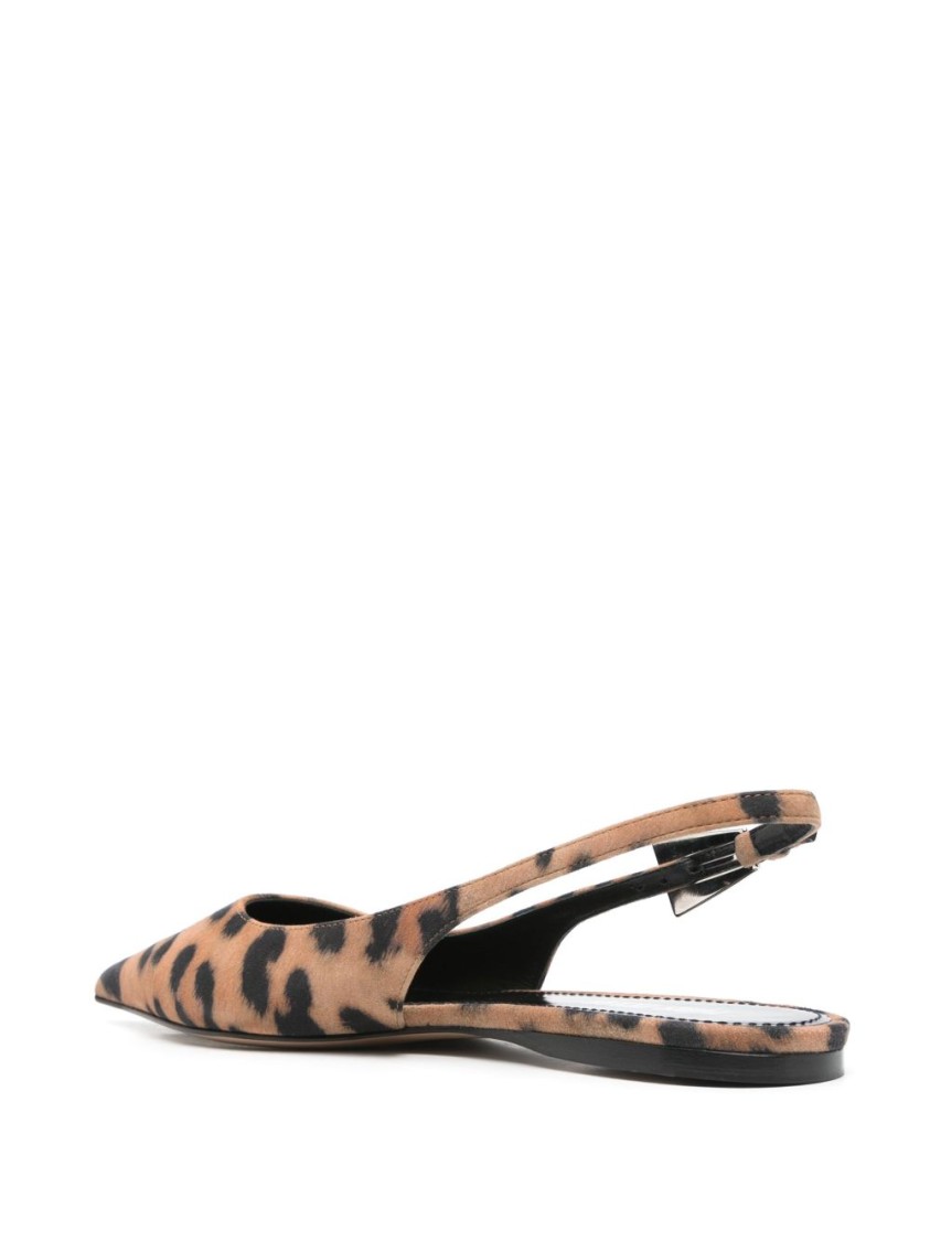 Paris Texas Pointed Toe Slingback Flats In Brown