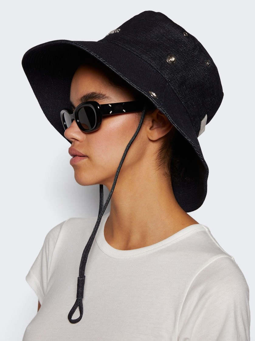 Shop Jacquemus Le Bob De-nimes Bucket Hat Navy In Blue