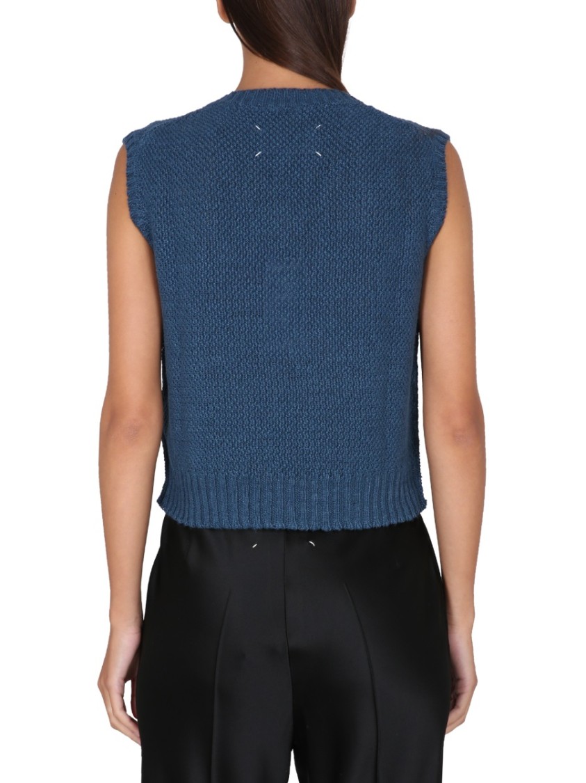 Maison Margiela Basket Stitch Sweatshirt In Blue