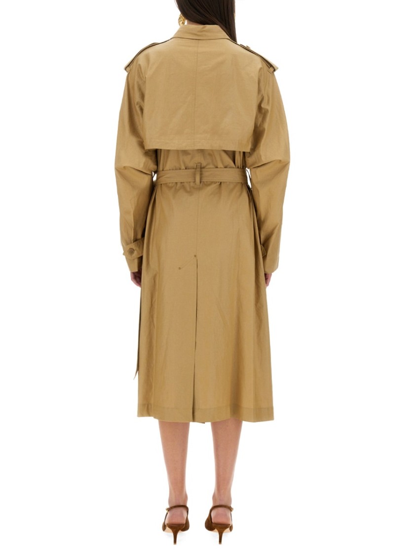 Isabel Marant Belted Double-breasted Trench Epaulettes Storm Flap In Neutrals