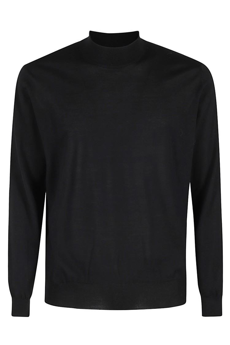 Filippo De Laurentiis High Neck Merino Wool Pullover In Black