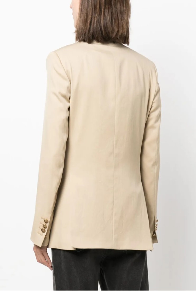 Golden Goose Beige Double-breasted Blazer With Peak Revers In Neutral