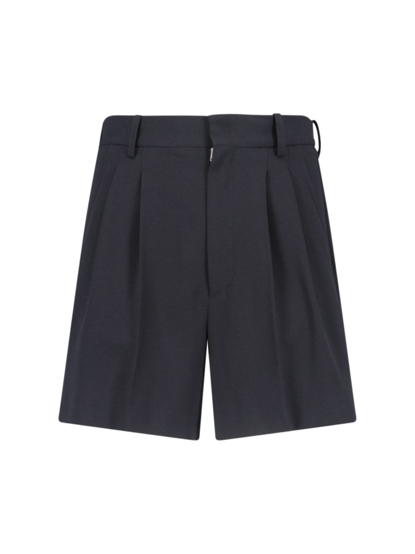 Shop Isabel Marant Norman Pleated Detail Shorts In Blue Fabric