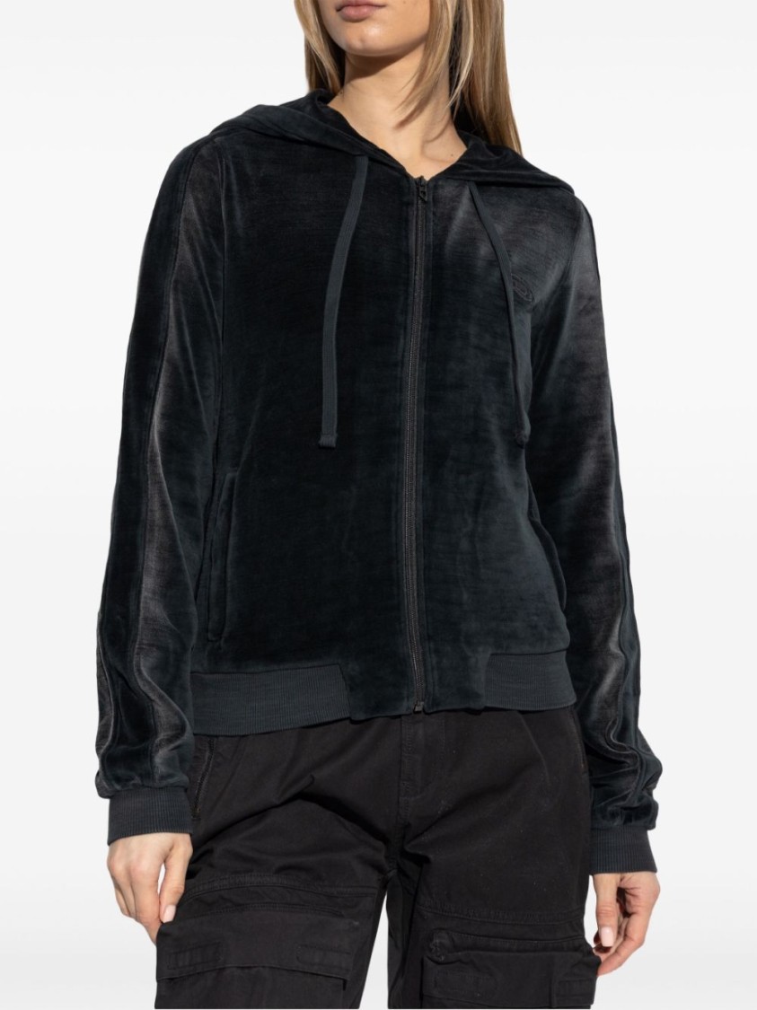 Diesel F-ely-q1 Zipped Hoodie In Black