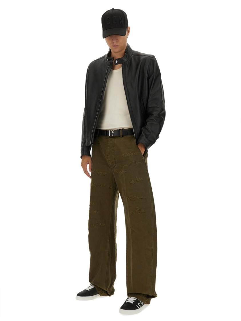 Dsquared2 Ripped Big Chino Pants In Green
