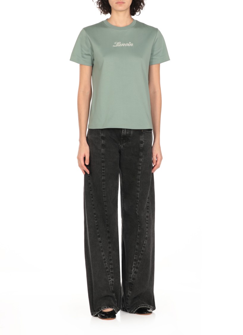Lanvin Embroidered T-shirt In Green