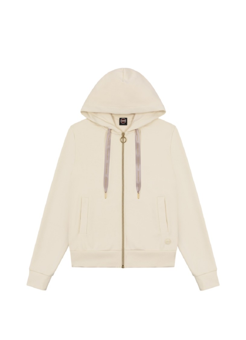 Colmar Originals Modal Cotton Hoodie With Full Zip In Neutrals