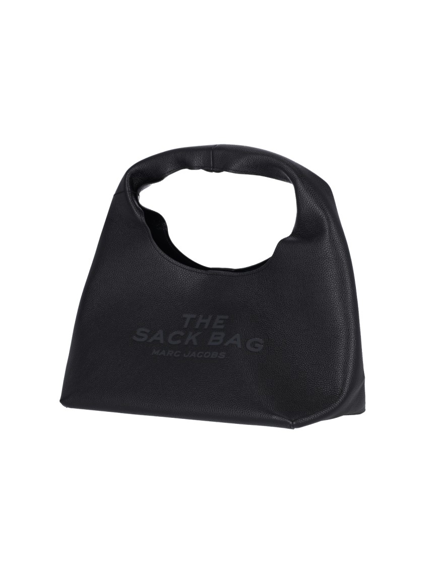 Marc Jacobs Soft Hammered Leather Tote Bag With Tonal Logo In Black