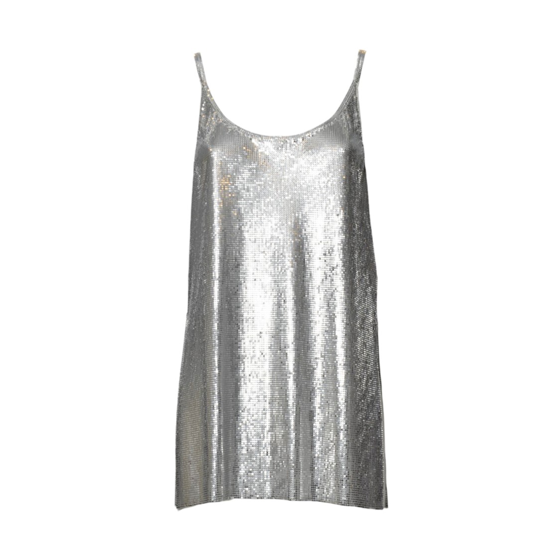 RABANNE RABANNE METALLIC MESH TANK TOP WITH SIDE SLITS