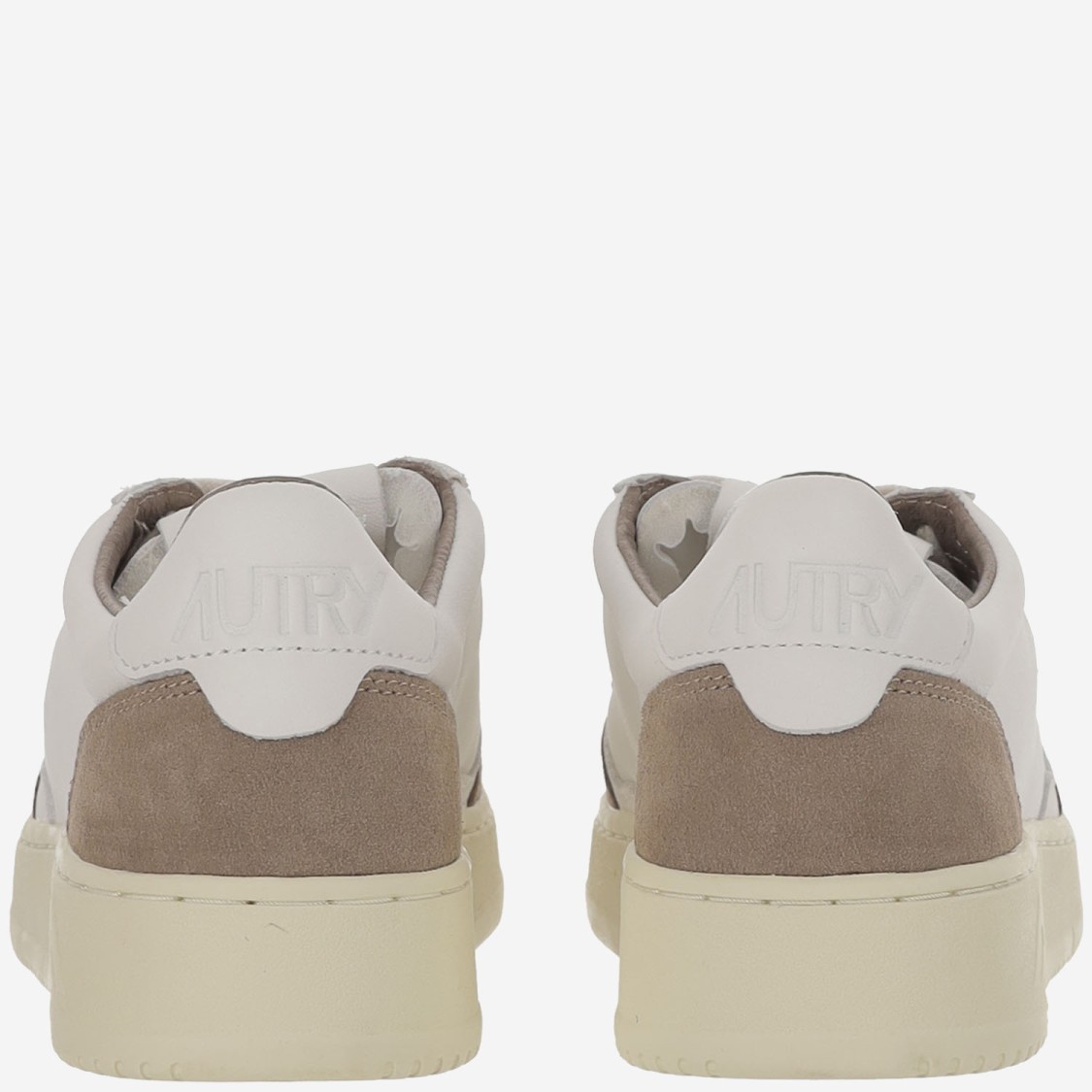 Autry Low Sneaker With Contrast Panels And Perforated Detailing In White