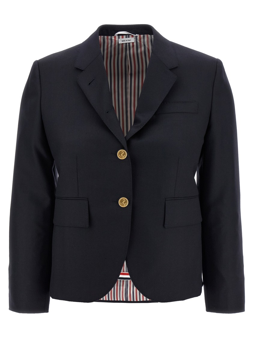 Thom Browne Wool Blazer With Golden Effect 2-buttons