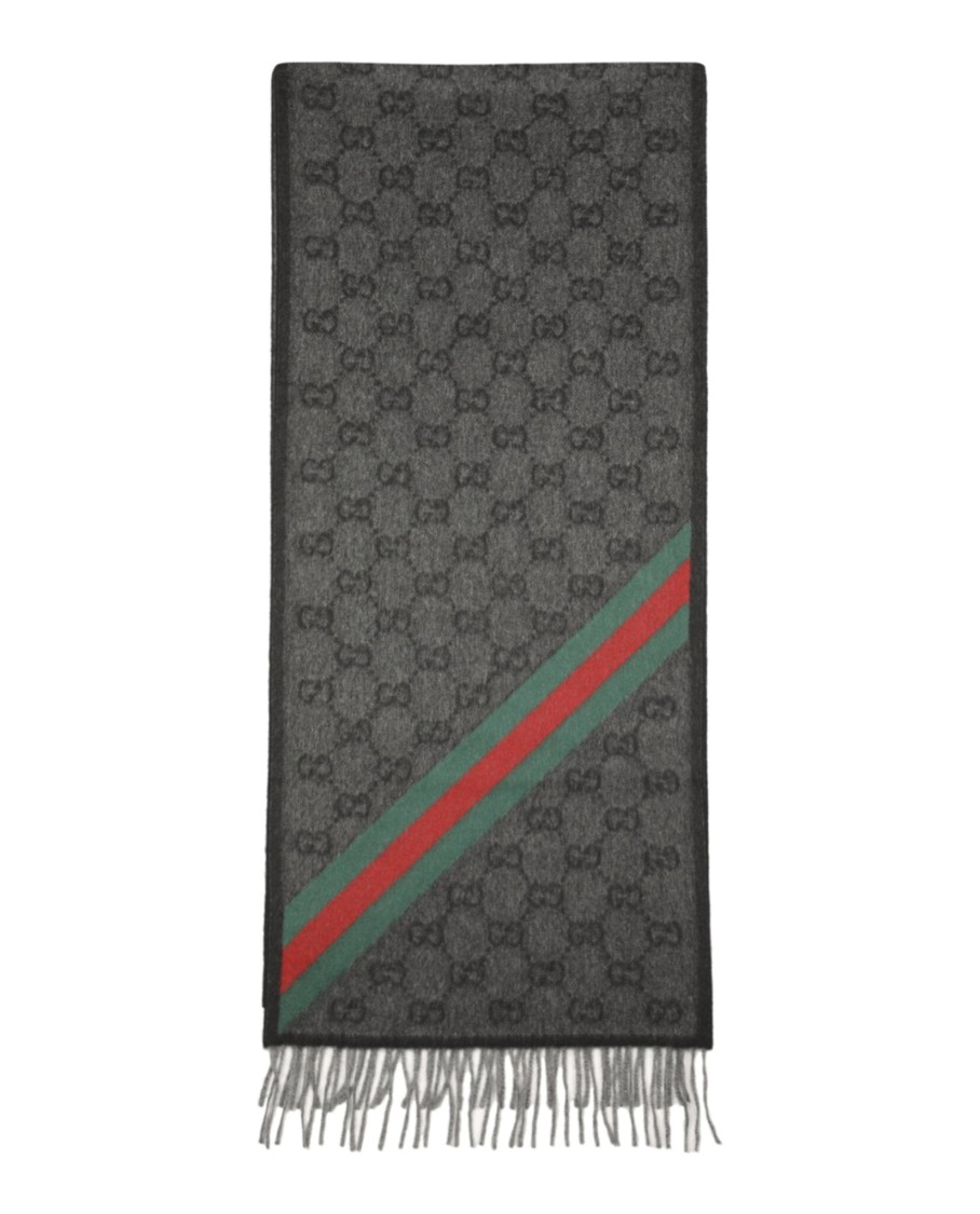 Gucci Nikky Wool Scarf In Gray