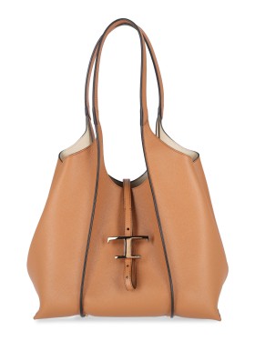 トートバッグ Tod's Spacious Brown Tote Bag With Structured Silhouette Tod's Spacious Brown Tote Bag With Structured Silhouette