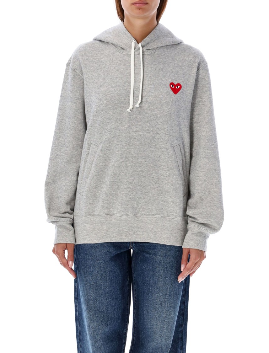 Comme Des Garçons Logo Zipped Cotton Hoodie