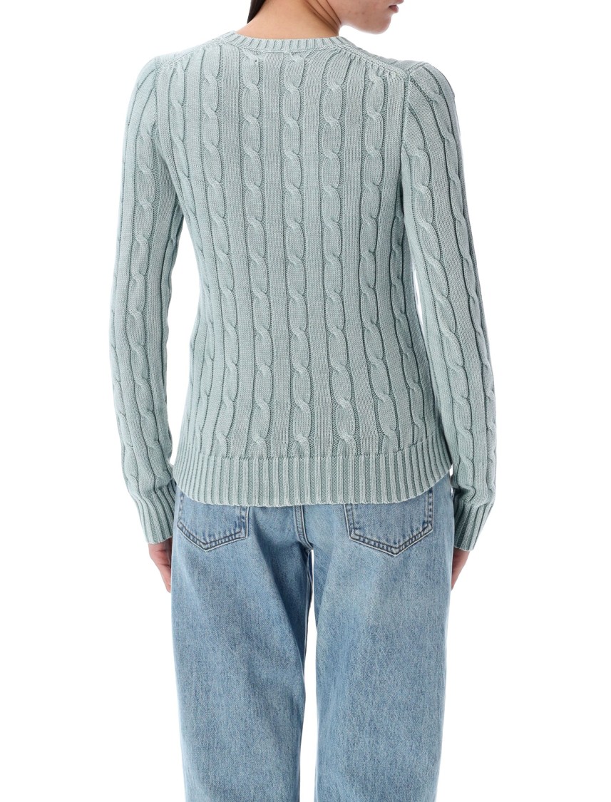 Shop Polo Ralph Lauren Cable-knit Cotton Crewneck Jumper