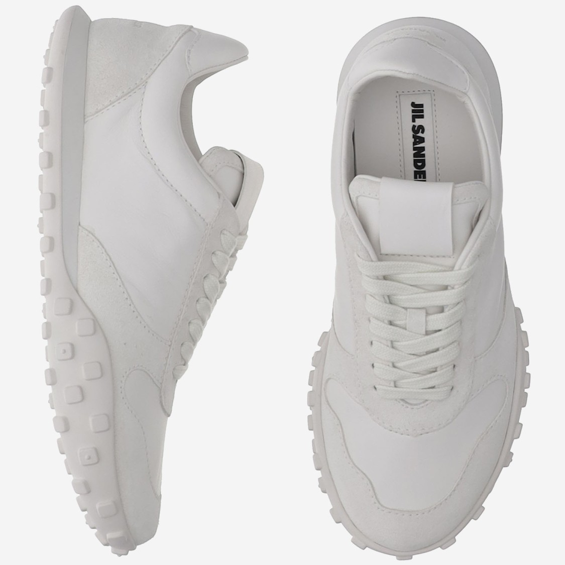 Jil Sander Satin-effect Nylon Sneakers With Suede Trim And Rubber Sole