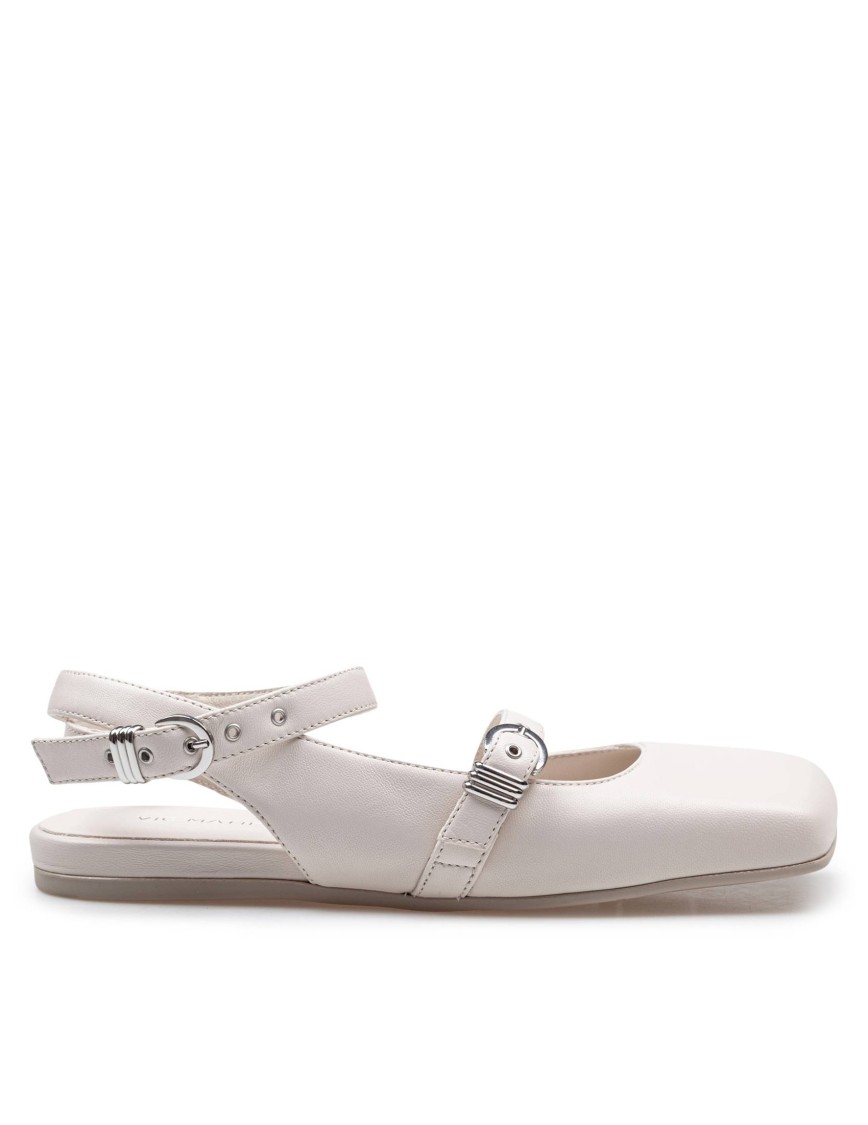 Shop Vic Matie Vic Matié Ballerina Shoes With Neckline In White