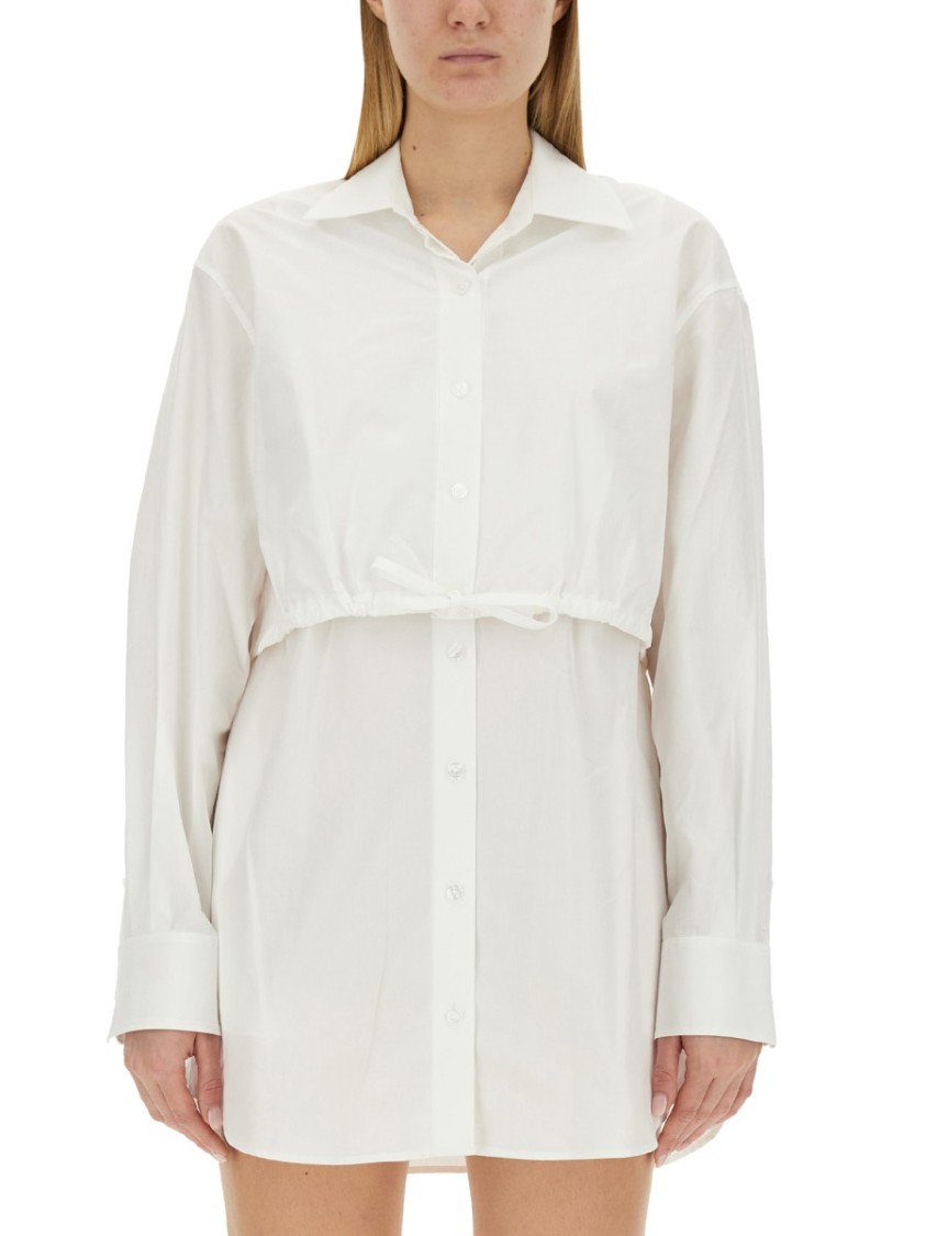 Alexander Wang T White Button-up Minidress In White
