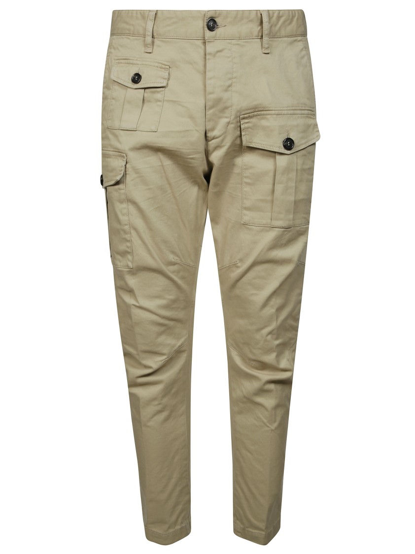 Dsquared2 Mens Green Sexy Slip-pocket Regular-fit Tapered-leg Stretch-cotton Trousers