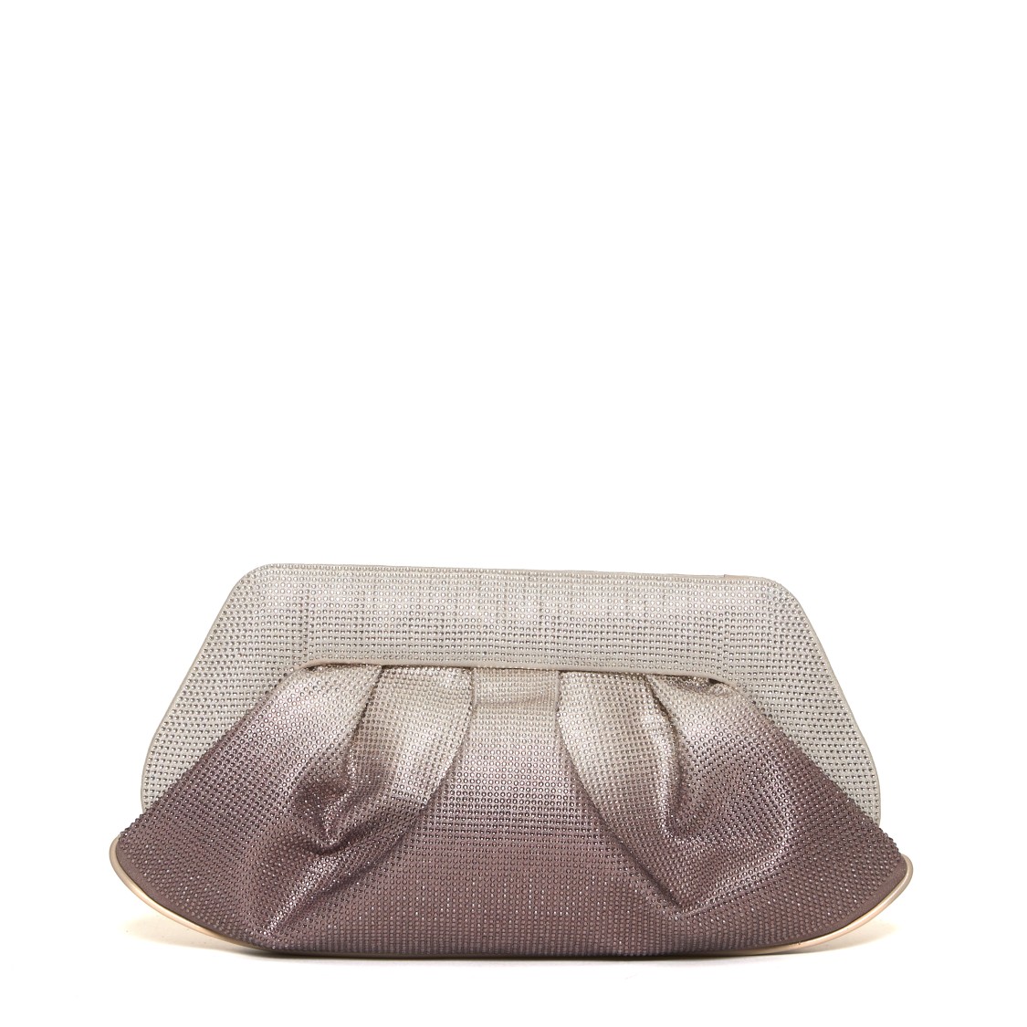 Themoirè Silver Rose Vegan Leather Clutch In Pink