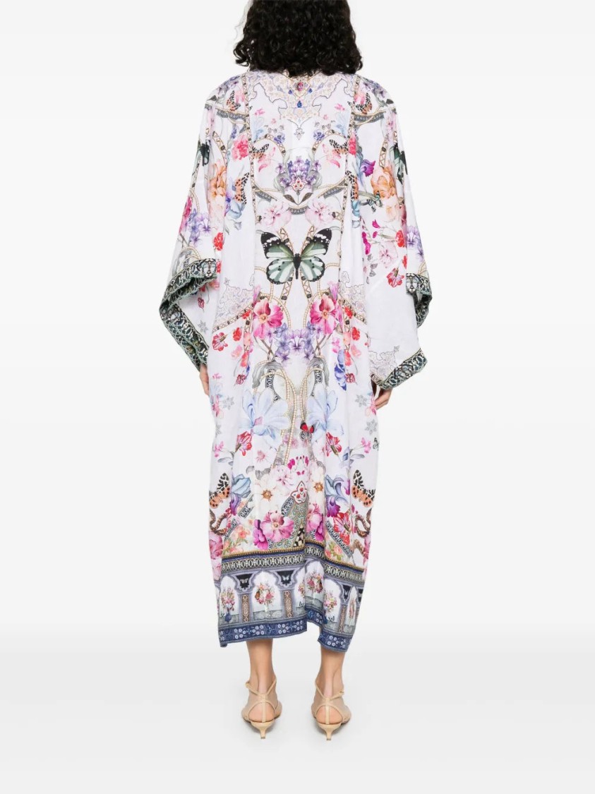 Camilla Panelled Wrap Kaftan Monserrate Magic In White