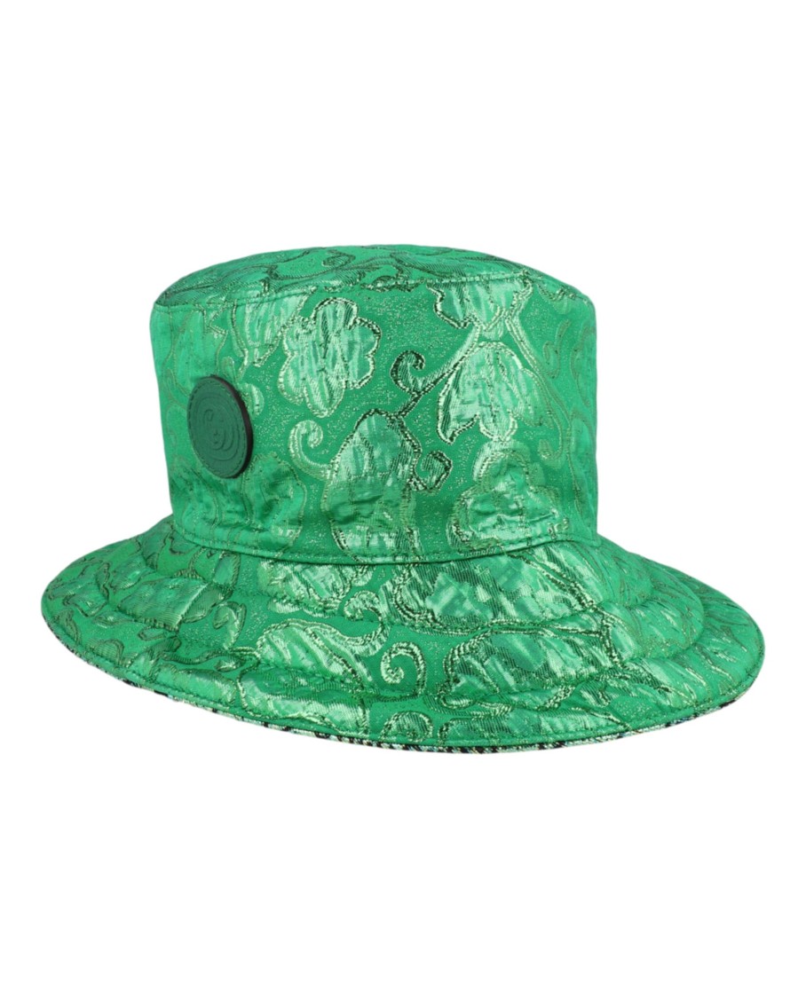 Gucci Metallic Gg Bucket Hat In Green