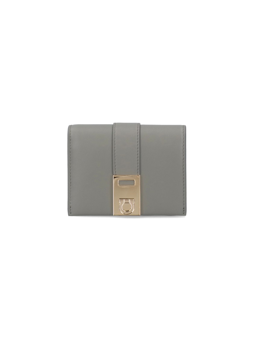 Ferragamo Compact 'hug' Wallet – Grey
