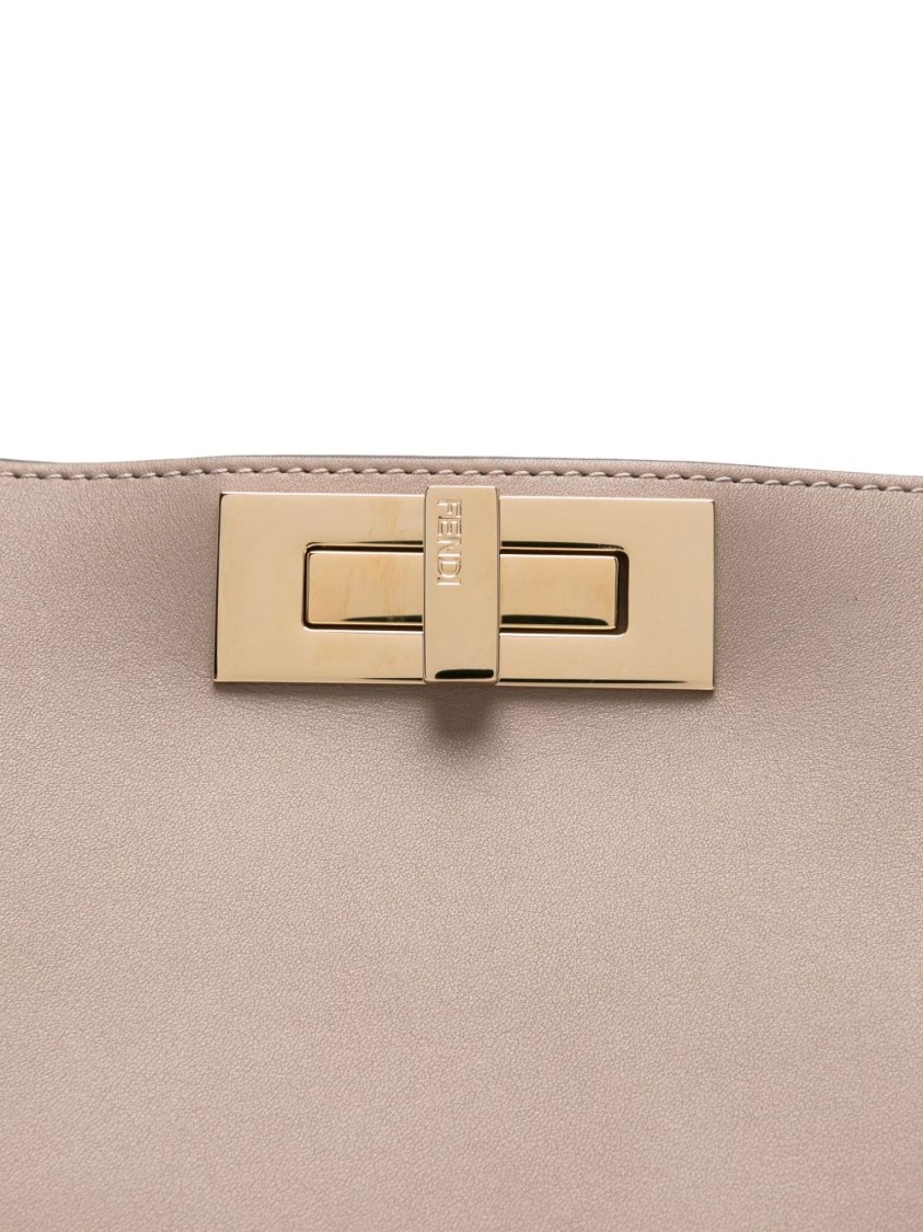 Shop Fendi Structured Handbag With Gold-tone Clasp In Pink