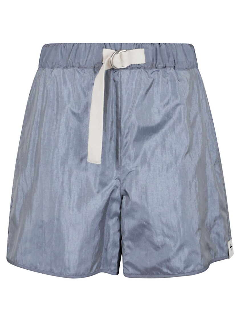 Jil Sander Silk Blend Shorts In Blue