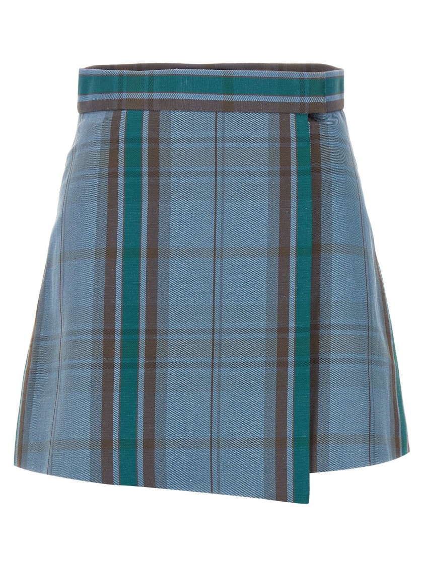 Vivienne Westwood Tartan Print Mini Skirt In Blue