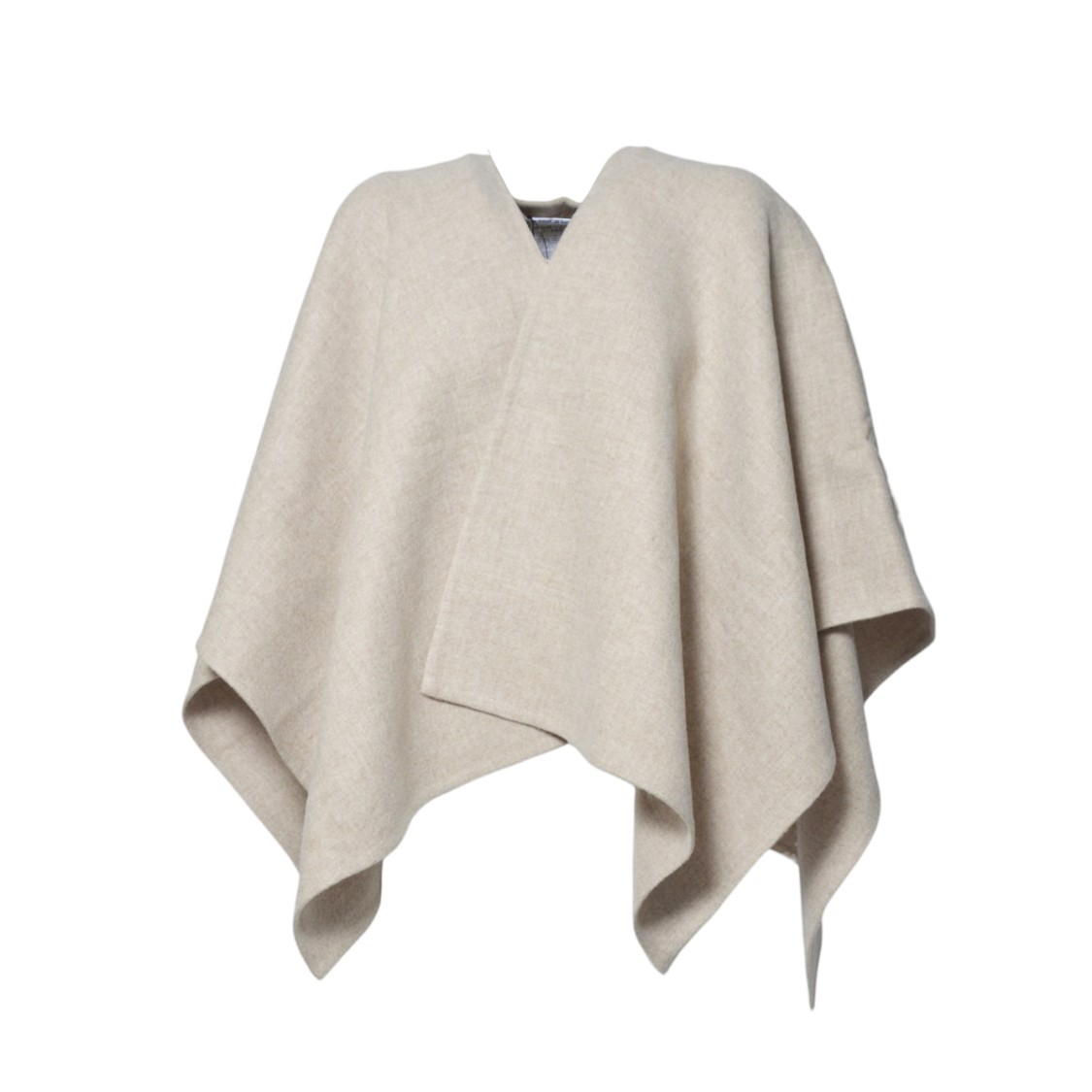 Max Mara Minimalist V-neck Poncho With Flowing Silhouette In Gray