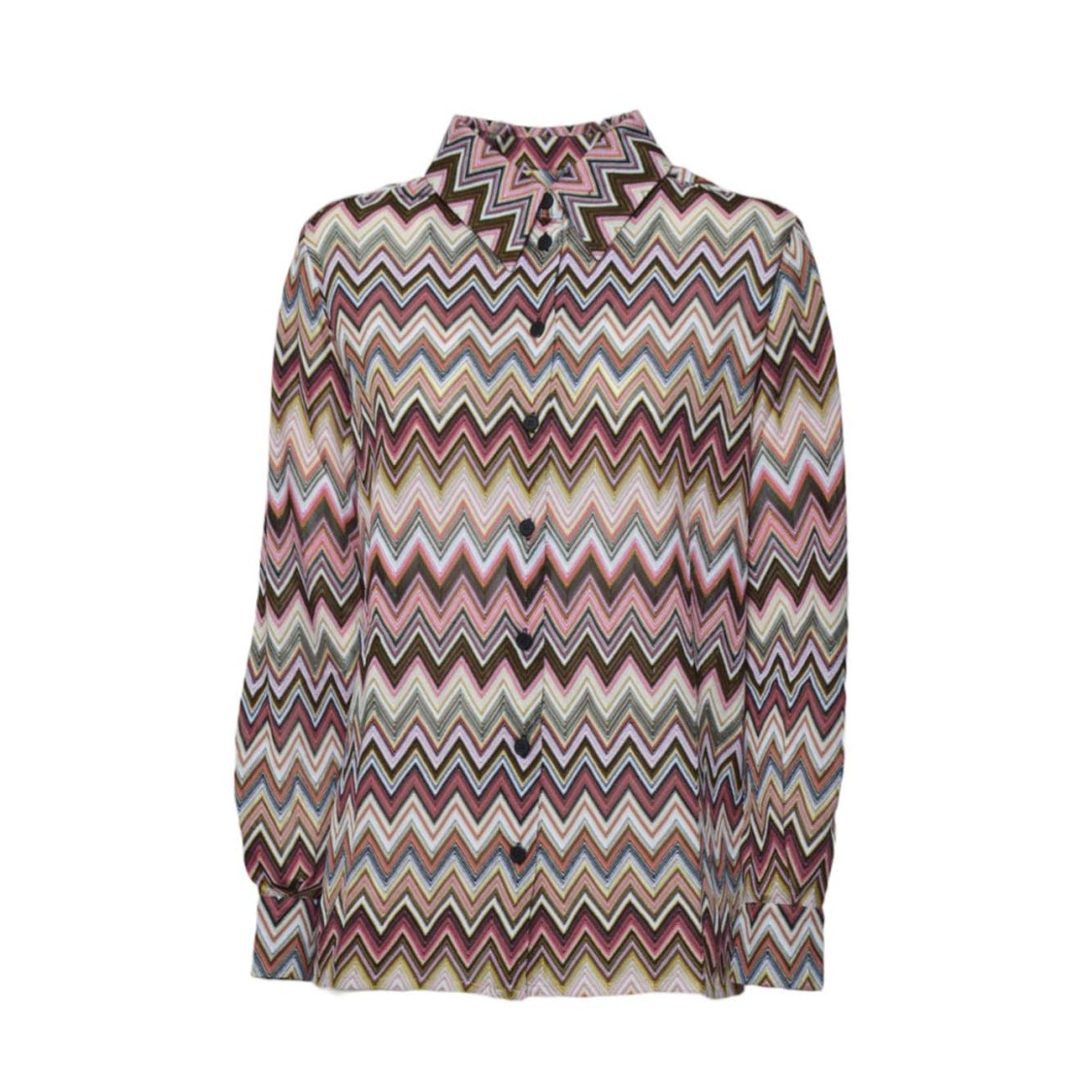 MISSONI MISSONI CHEVRON PATTERN BLOUSE IN COTTON AND VISCOSE BLEND