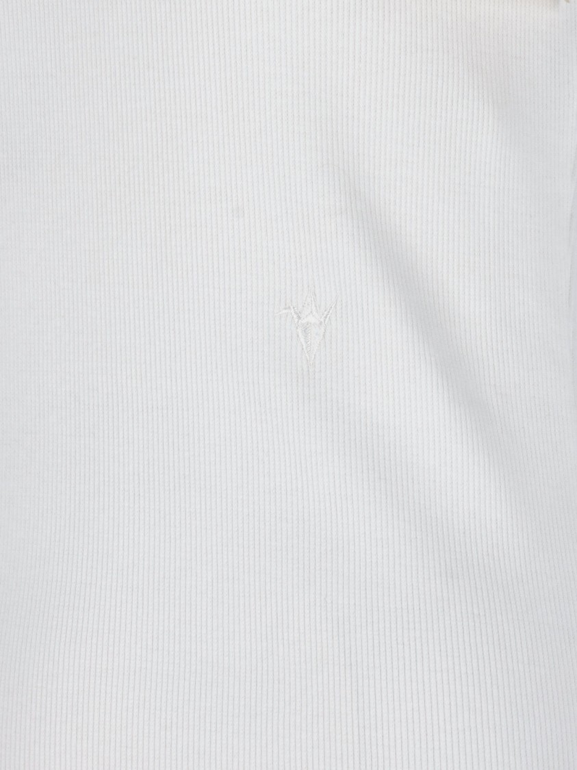 Shop Setchu Ribbed Logo Mini Dress – White