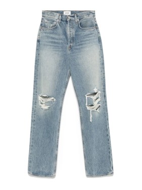 デニム・ジーパン Agolde Distressed Indigo Blue High-Waisted Kelly Jeans Agolde Distressed Indigo Blue High-Waisted Kelly | THE LIST